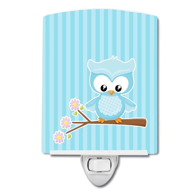 Caroline's Treasures BB9048CNL Girl Bird on Branch Ceramic Night Light Compact, UL-Certified, Ideal for Bedroom, Bathroom, Nursery, Hallway, Kitchen, 6x4x3, Multicolor