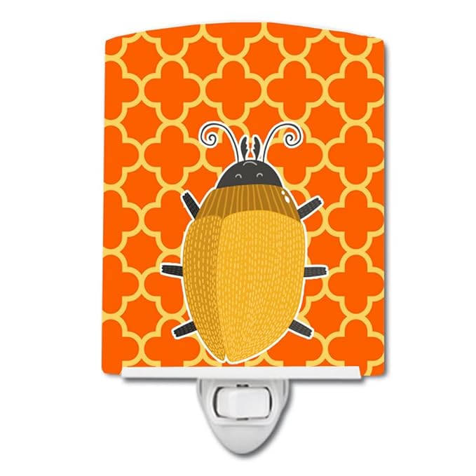 Caroline's Treasures BB6772CNL Beetle Ceramic Night Light Compact, UL-Certified, Ideal for Bedroom, Bathroom, Nursery, Hallway, Kitchen, 6x4x3, Multicolor