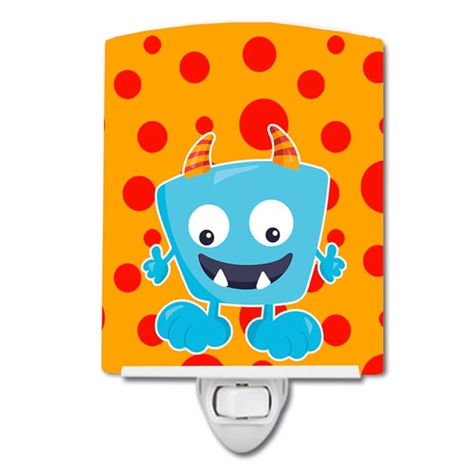 Caroline's Treasures BB7004CNL Little Monster Aquadevil Ceramic Night Light Compact, UL-Certified, Ideal for Bedroom, Bathroom, Nursery, Hallway, Kitchen, 6x4x3, Multicolor