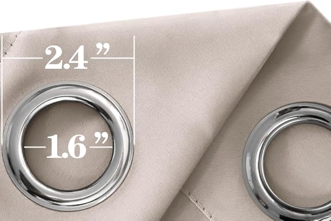 Mrs.Naturall 96 Inch Long Living Room Curtains Drapes 2 Panel Set,Blackout Thermal Light Blocking Boho Farmhouse Earth Earthy Tone Curtains for Sunroom,Taupe