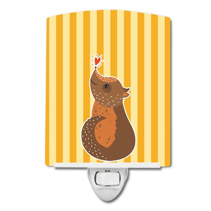 Caroline's Treasures BB6743CNL Opossum Love Ceramic Night Light Compact, UL-Certified, Ideal for Bedroom, Bathroom, Nursery, Hallway, Kitchen, 6x4x3, Multicolor