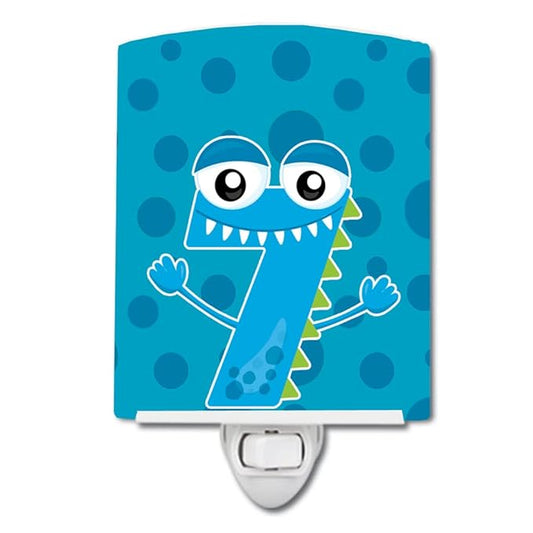 Caroline's Treasures BB8857CNL Monster Month 7 Ceramic Night Light Compact, UL-Certified, Ideal for Bedroom, Bathroom, Nursery, Hallway, Kitchen, 6x4x3, Multicolor