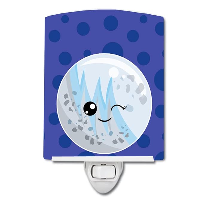 Caroline's Treasures BB9044CNL Planets Moon Ceramic Night Light Compact, UL-Certified, Ideal for Bedroom, Bathroom, Nursery, Hallway, Kitchen, 6x4x3, Multicolor