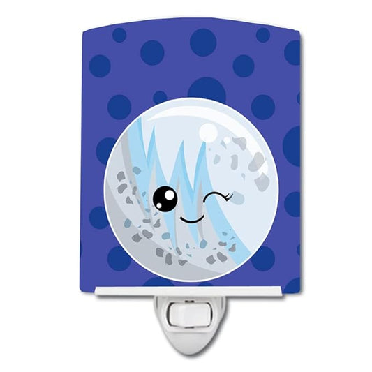 Caroline's Treasures BB9044CNL Planets Moon Ceramic Night Light Compact, UL-Certified, Ideal for Bedroom, Bathroom, Nursery, Hallway, Kitchen, 6x4x3, Multicolor