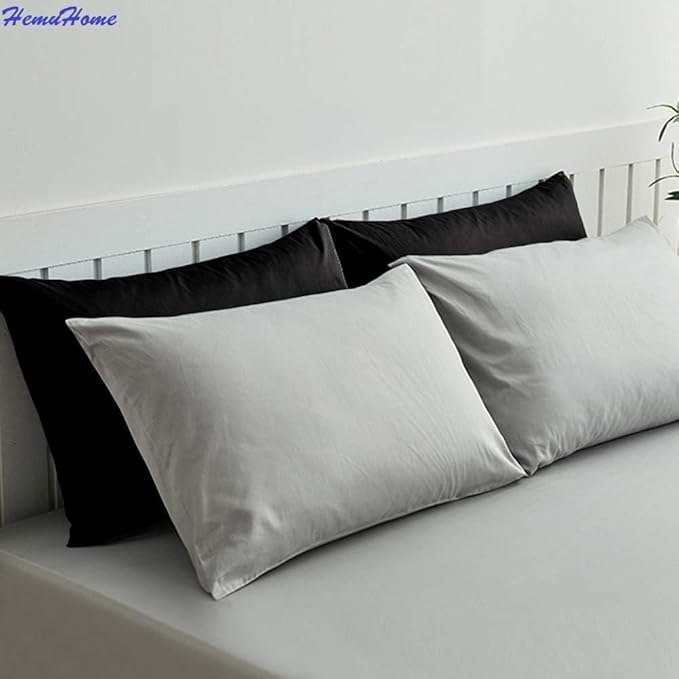 Toddler Pillowcase Set of 2 PC 600 TC 100% Egyptian Cotton Toodler 14x20 Inch Small Baby Travel Pillow Case Envelope Closer Decorative Soft Cozy Travel Kids Nursery Pillow Cases, Light Grey Solid