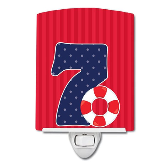 Caroline's Treasures BB8878CNL Nautical Month 7 Ceramic Night Light Compact, UL-Certified, Ideal for Bedroom, Bathroom, Nursery, Hallway, Kitchen, 6x4x3, Multicolor