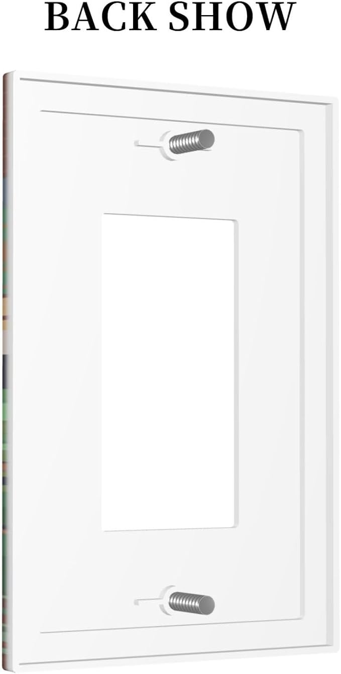 Cartoon Animal Zebra Leopard Giraffe Bird Leaf 1 Gang Rocker Nursery Light Switch Covers Decorative Single Decora Outlet Wall Plate Faceplate Switchplate GFCI for Kidroom Bedroom