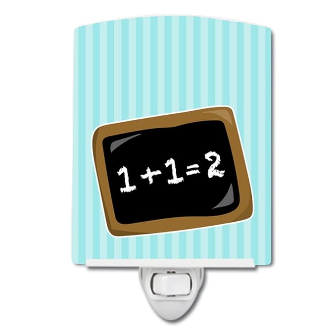 Caroline's Treasures BB9027CNL Back to School Math Ceramic Night Light Compact, UL-Certified, Ideal for Bedroom, Bathroom, Nursery, Hallway, Kitchen, 6x4x3, Multicolor