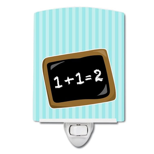 Caroline's Treasures BB9027CNL Back to School Math Ceramic Night Light Compact, UL-Certified, Ideal for Bedroom, Bathroom, Nursery, Hallway, Kitchen, 6x4x3, Multicolor