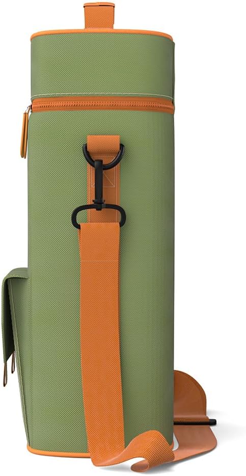 Premium Yerba Mate Kit Carrier Tote Bag - Double Layer Waterproof 2 Wine Bottle Pockets Portable Bag for Travel, Picnic, Beach