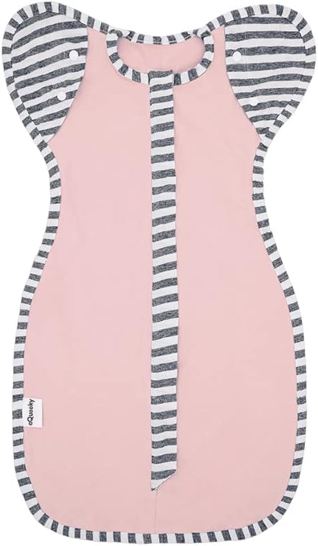Baby Blanket Sack with Arms Free Design,Transition to Arms Free Wearable for Newborn Girl and Boy, Small 0-3Months, Pink