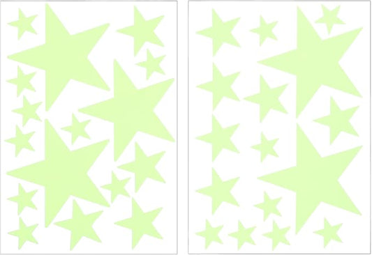 uxcell 27Pcs Glow Stars, Glow in The Dark Ceiling Stickers, Adhesive Stars Wall Decals Glowing Decal Decoration for Ceiling and Wall