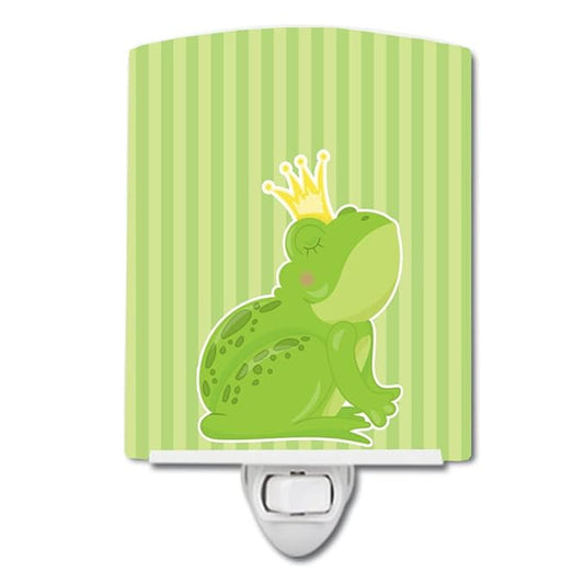 Caroline's Treasures BB8759CNL Prince Frog Ceramic Night Light Compact, UL-Certified, Ideal for Bedroom, Bathroom, Nursery, Hallway, Kitchen, 6x4x3, Multicolor