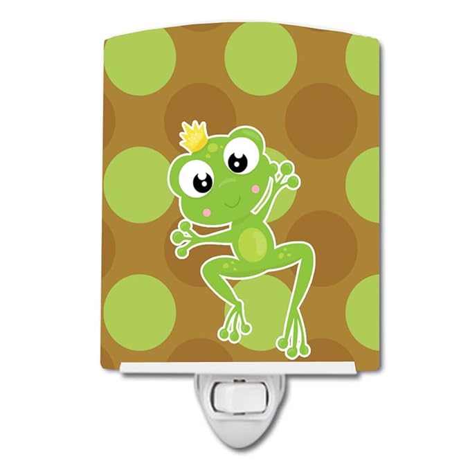 Caroline's Treasures BB8992CNL Frog Prince #5 Ceramic Night Light Compact, UL-Certified, Ideal for Bedroom, Bathroom, Nursery, Hallway, Kitchen, 6x4x3, Multicolor