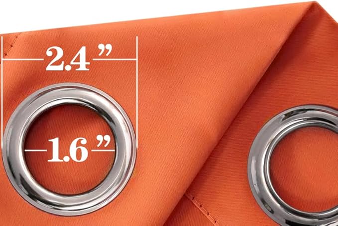 Mrs.Naturall Orange Curtains 84 Inch Length 2 Panels Set for Fall Living Room,Blackout Room Darkening Curtains 84 Inches Long for Bedroom