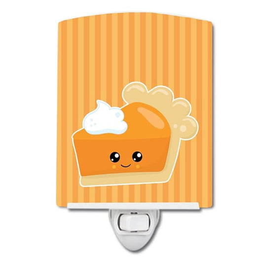 Caroline's Treasures BB8764CNL Fall Pumpkin Pie Ceramic Night Light Compact, UL-Certified, Ideal for Bedroom, Bathroom, Nursery, Hallway, Kitchen, 6x4x3, Multicolor