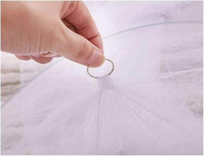 Eimilaly Bed Canopy Mosquito Net, Bed Canopy for Girls Room Decor - Insect Protection Hanging Canopy for Adults, Babies, Outdoor Camping, White/No Opening