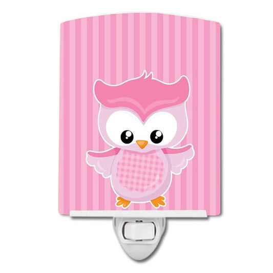 Caroline's Treasures BB9047CNL Girl Bird on Pink Ceramic Night Light Compact, UL-Certified, Ideal for Bedroom, Bathroom, Nursery, Hallway, Kitchen, 6x4x3, Multicolor