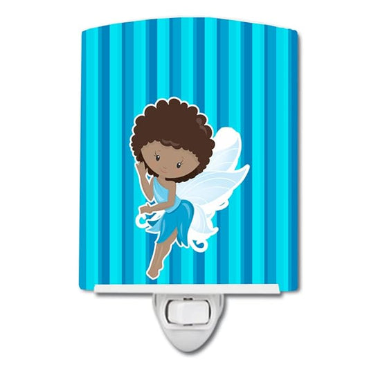 Caroline's Treasures BB6906CNL Fairy Blue Stripes Ceramic Night Light Compact, UL-Certified, Ideal for Bedroom, Bathroom, Nursery, Hallway, Kitchen, 6x4x3, Multicolor