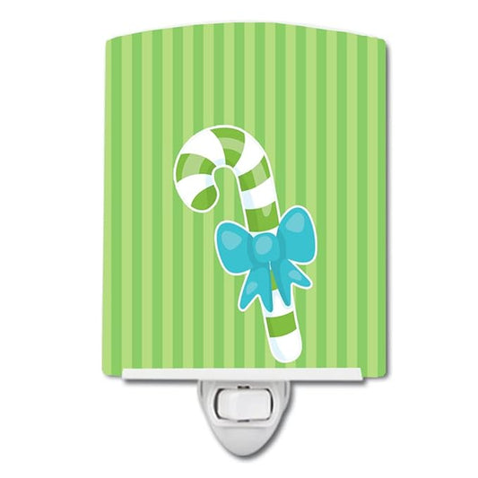 Caroline's Treasures BB8950CNL Christmas Candy Cane #2 Ceramic Night Light Compact, UL-Certified, Ideal for Bedroom, Bathroom, Nursery, Hallway, Kitchen, 6x4x3, Multicolor
