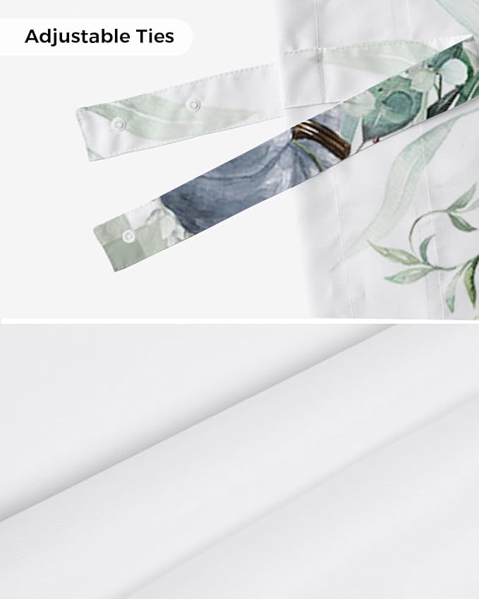 Fall Thanksgiving Blackout Tie Up Valance Curtains for Kitchen Windows Navy Blue Pumpkins Green Eucalyptus Leaves Window Toppers Balloon Shades for Living Room/Bathroom/Bedroom,60" X 18",Sage Plaid