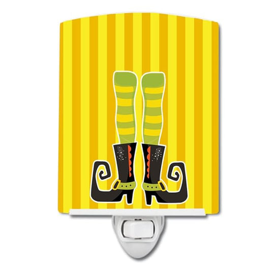 Caroline's Treasures BB9162CNL Halloween Witch's Legs #2 Ceramic Night Light Compact, UL-Certified, Ideal for Bedroom, Bathroom, Nursery, Hallway, Kitchen, 6x4x3, Multicolor