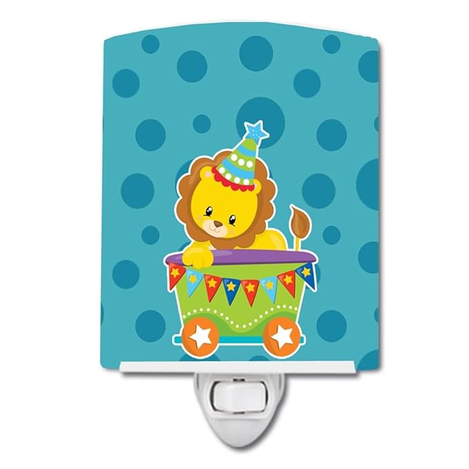 Caroline's Treasures BB8707CNL Circus Lion Train Car Ceramic Night Light Compact, UL-Certified, Ideal for Bedroom, Bathroom, Nursery, Hallway, Kitchen, 6x4x3, Multicolor