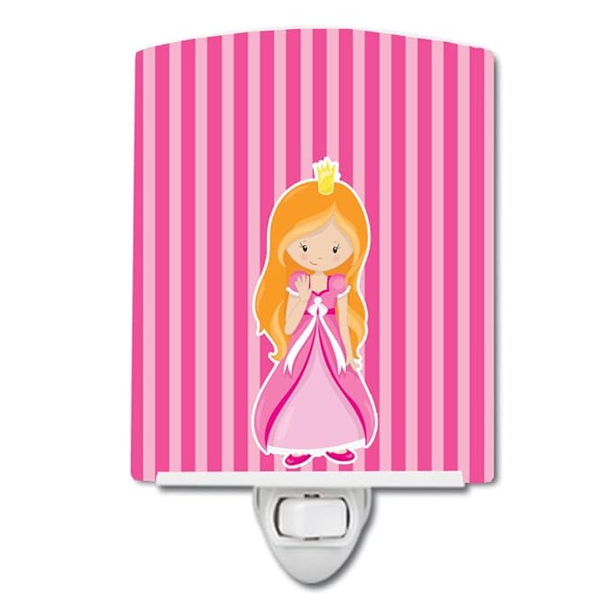 Caroline's Treasures BB8754CNL Ginger Girl Princess Ceramic Night Light Compact, UL-Certified, Ideal for Bedroom, Bathroom, Nursery, Hallway, Kitchen, 6x4x3, Multicolor