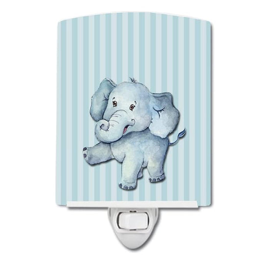 Caroline's Treasures BB7145CNL Elephant Ceramic Night Light Compact, UL-Certified, Ideal for Bedroom, Bathroom, Nursery, Hallway, Kitchen, 6x4x3, Multicolor