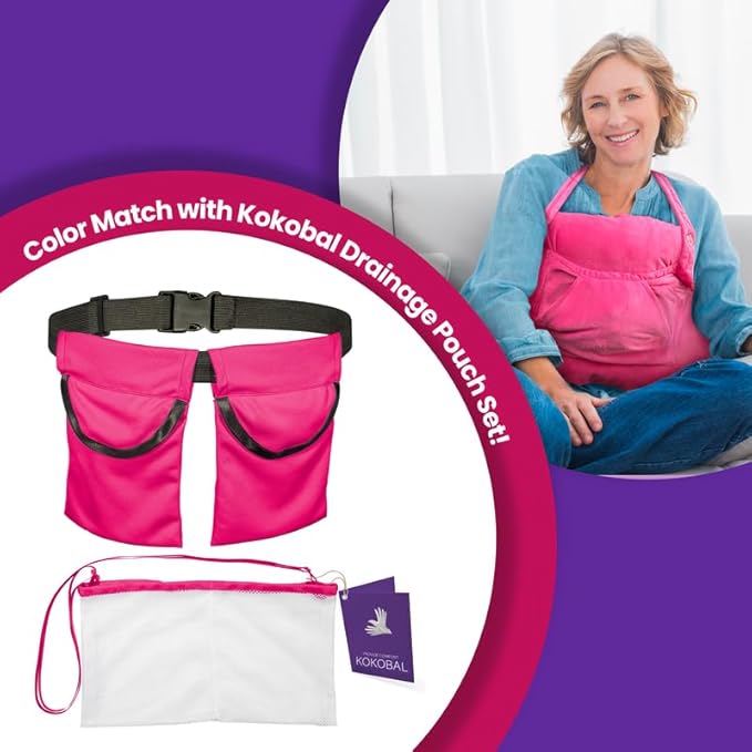 Mastectomy Pillow Post Op Pillow for Breast Surgery Recovery | Choose The Color for You | Hand Ice-Pack Pockets | Converts to Cloud Soft Cushion (Fuchsia Elegance)