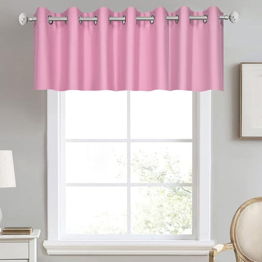 Brush Pink Valance for Girls Bedroom Blackout Grommet Top Valance Window Treatment for Living Room Short Straight Drape Valance for Nursery Baby Girls Room 100X18 1 Panel