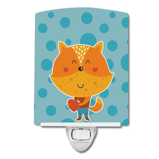 Caroline's Treasures BB6729CNL Polkadot Squirrel Ceramic Night Light Compact, UL-Certified, Ideal for Bedroom, Bathroom, Nursery, Hallway, Kitchen, 6x4x3, Multicolor