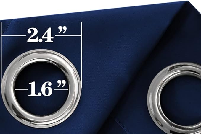 Navy Blue Curtains 84 Inch Length for Dorm Classroom 2 Panels Set Grommet Window Treatments Shade Sun Heat Blocking Dark Room Darkening No Light Blackout Curtains for Living Room 84 Inches Long