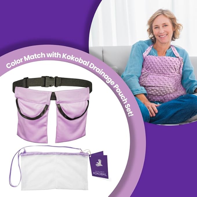Mastectomy Pillow Post Op Pillow for Breast Surgery Recovery | Choose The Color for You | Hand Ice-Pack Pockets | Converts to Cloud Soft Cushion (Lavender Muse)
