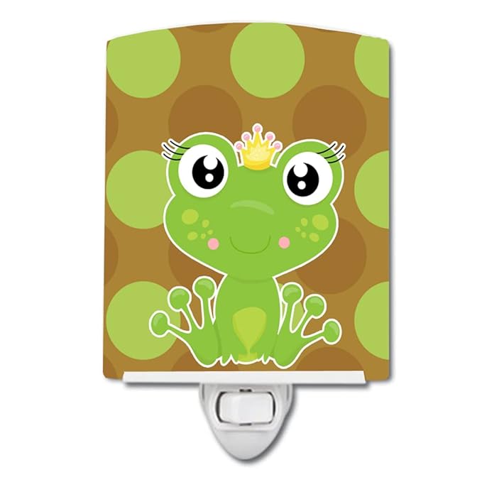 Caroline's Treasures BB8993CNL Frog Prince #6 Ceramic Night Light Compact, UL-Certified, Ideal for Bedroom, Bathroom, Nursery, Hallway, Kitchen, 6x4x3, Multicolor