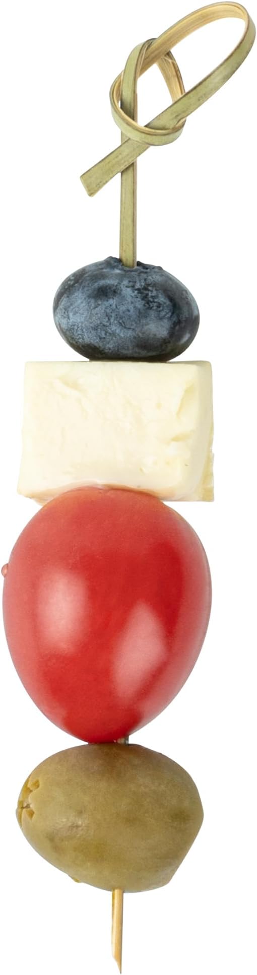 Restaurantware 4 Inch Twisted Bamboo Skewers 1000 Sturdy Disposable Bamboo Food Picks - Sturdy Looped Knot Bamboo Appetizer Picks Sustainable For Serving Appetizers and Cocktail Garnishes