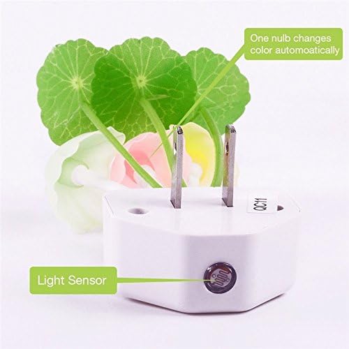 Smart Dusk to Dawn Sensor Led Night Light, 0.6W Multi-Color Changing Plug-in Mushroom Dream Bed Nightlight, Funny Energy Efficient Wall Lamp Flower Novelty Gifts for Nursery, Baby, Kids, Adults