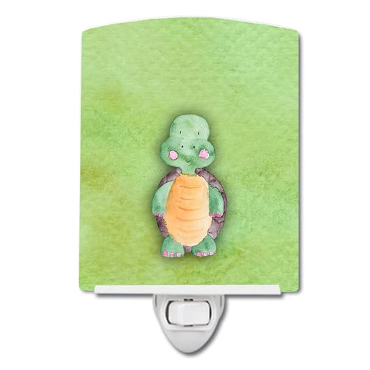 Caroline's Treasures BB7382CNL Turtle Watercolor Ceramic Night Light Compact, UL-Certified, Ideal for Bedroom, Bathroom, Nursery, Hallway, Kitchen, 6x4x3, Multicolor