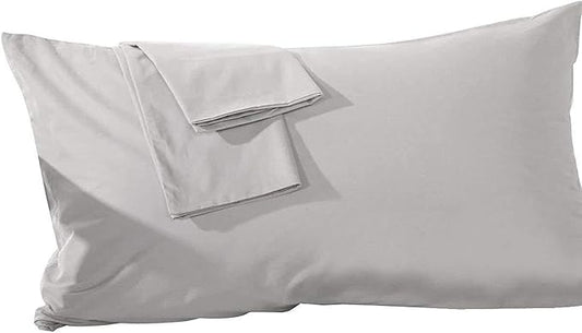 800 Thread Count 100% Egyptian Cotton Toddler Pillowcases Set of 2, Super Soft and Breathable Zipper Closer Travel Pillow Cases, 14x20 Inches, Silver Solid