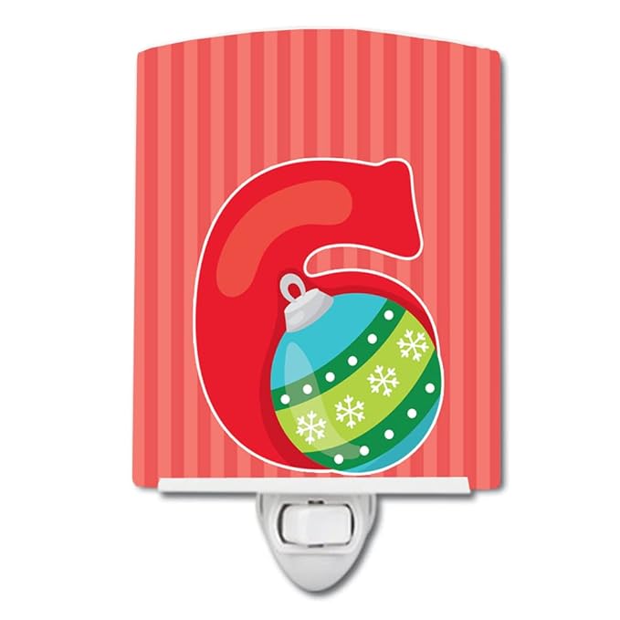 Caroline's Treasures BB8692CNL Christmas Month 6 Ceramic Night Light Compact, UL-Certified, Ideal for Bedroom, Bathroom, Nursery, Hallway, Kitchen, 6x4x3, Multicolor