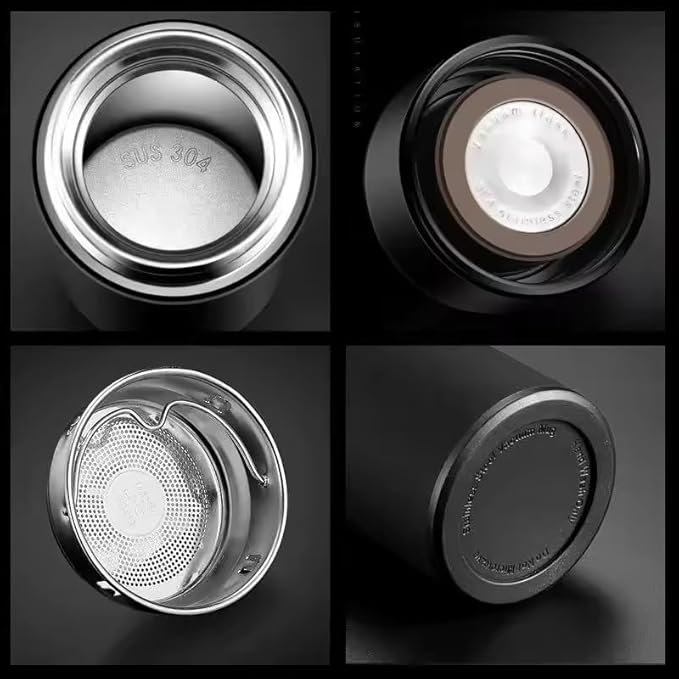 Smart Stainless Steel Water Bottle with LED Temperature Display, 16oz (480ml), Double Wall, Reusable Tumbler (White)