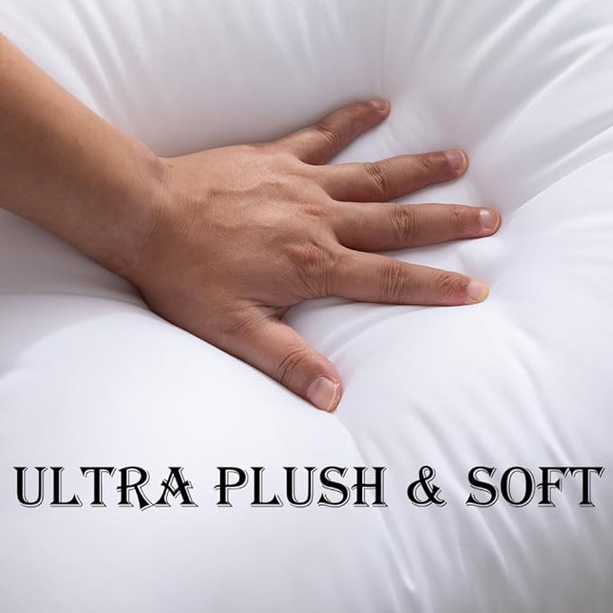 Pack of 4 Throw Pillow Inserts, 18 x 18 Square Cushion Inner Soft Fluffy Plump Stuffer Cushion Pads White Decorative Pillow Inserts (12x20 Inch (Pack of 4))