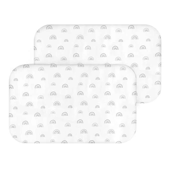 Bedside Sleeper Bassinet Sheets to Fit Baby Delight, ANGELBLISS, Mika Micky, Milliard, MiClassic, Dream On Me, Baby Joy Bassinet, Soft Breathable Rainbow Bassinet Sheet(34"x 21"x 5") for Boys Girls