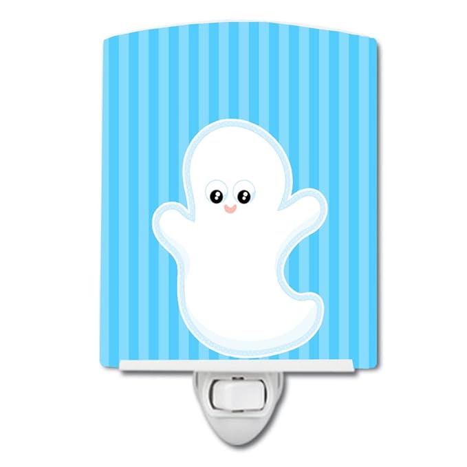 Caroline's Treasures BB8792CNL Halloween Ghost Ceramic Night Light Compact, UL-Certified, Ideal for Bedroom, Bathroom, Nursery, Hallway, Kitchen, 6x4x3, Multicolor