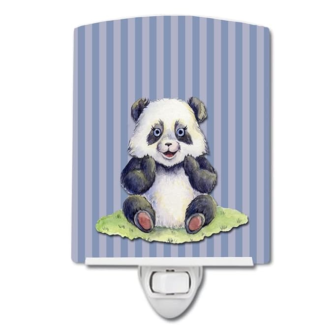 Caroline's Treasures BB7142CNL Panda Bear Ceramic Night Light Compact, UL-Certified, Ideal for Bedroom, Bathroom, Nursery, Hallway, Kitchen, 6x4x3, Multicolor