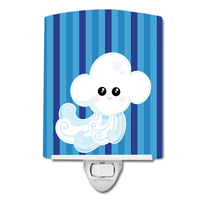 Caroline's Treasures BB7157CNL Weather Windy Face Ceramic Night Light Compact, UL-Certified, Ideal for Bedroom, Bathroom, Nursery, Hallway, Kitchen, 6x4x3, Multicolor