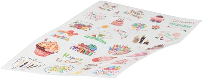 50/60 Pcs Cute Cake Candy Stickers, Cake Food Stickers, Birthday Dessert Stickers, Birthday Cake Stickers, Teacher Reward Stickers, Household Refrigerator Decoration(B 60 pcs)
