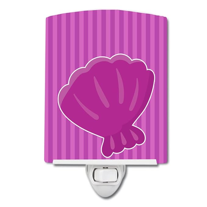 Caroline's Treasures BB8664CNL Beach Baby Girl Shell Ceramic Night Light Compact, UL-Certified, Ideal for Bedroom, Bathroom, Nursery, Hallway, Kitchen, 6x4x3, Multicolor