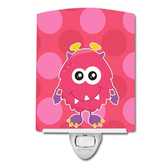 Caroline's Treasures BB8845CNL Monster Pink Bly Ceramic Night Light Compact, UL-Certified, Ideal for Bedroom, Bathroom, Nursery, Hallway, Kitchen, 6x4x3, Multicolor