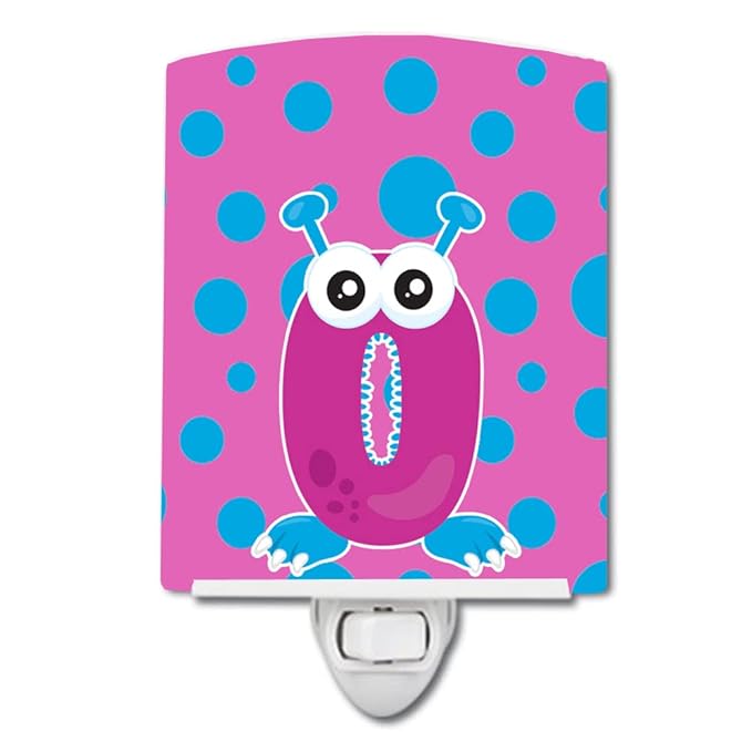Caroline's Treasures BB8860CNL Monster Month 0 Ceramic Night Light Compact, UL-Certified, Ideal for Bedroom, Bathroom, Nursery, Hallway, Kitchen, 6x4x3, Multicolor